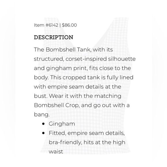 Cabi 6142 Bombshell Tank Spring 2022 Black & White Gingham Print Top Medium - Picture 10 of 12